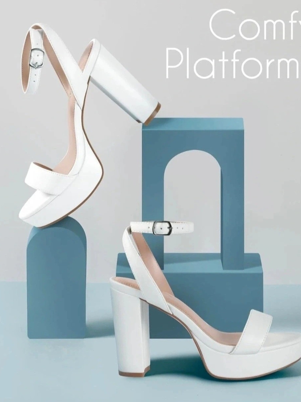 Ankis Platform Chunky Heels 4 Inches Size 8